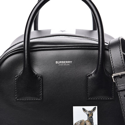 Burberry Smooth Calfskin Montage Print Small Cube Bowling Bag Black 10 of 12
