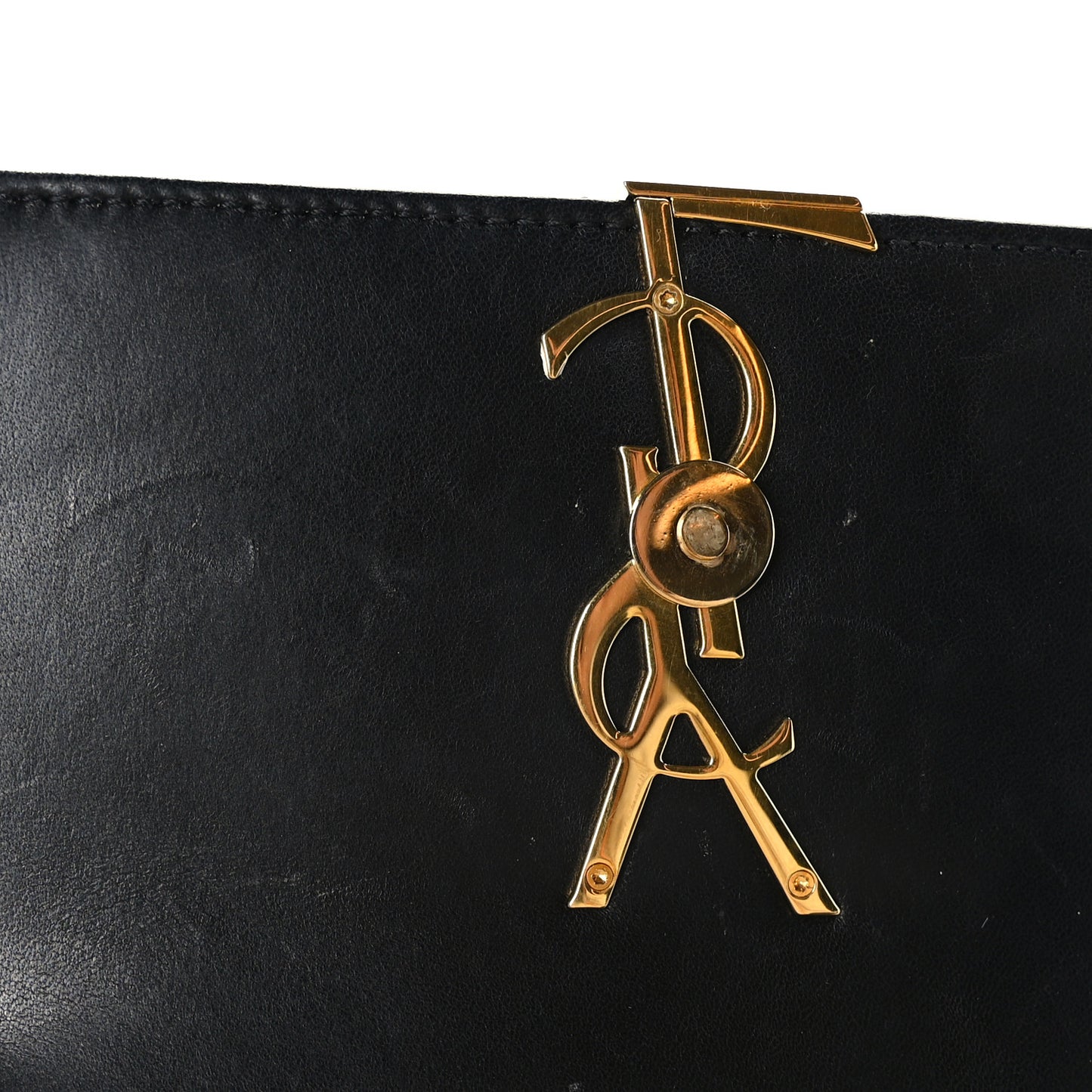 Patent Calfskin Matelasse Monogram Small Vicky Chain Bag Black