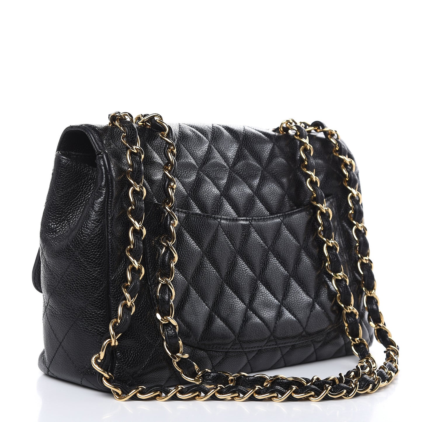Caviar Quilted Jumbo Single Flap Black
