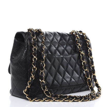 Chanel Caviar Quilted Jumbo Single Flap Black 3 of 18
