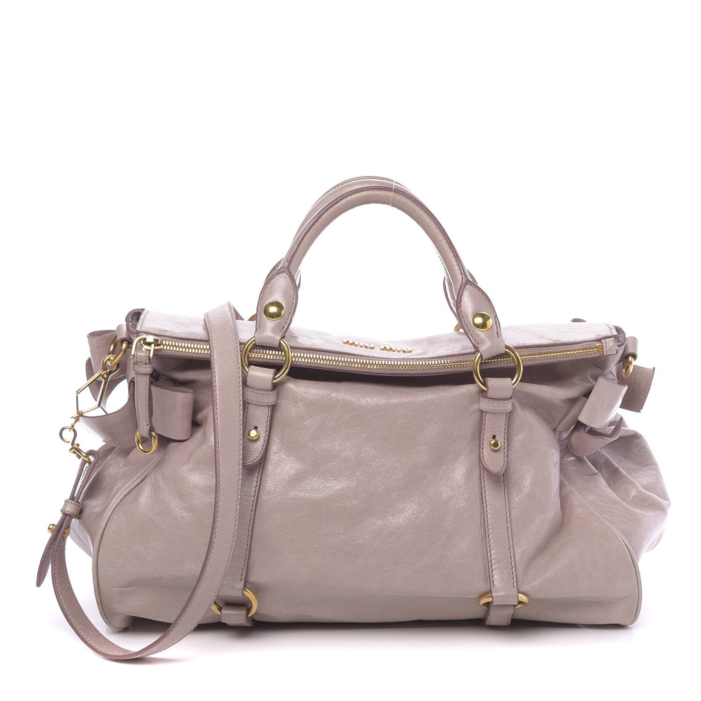 Vitello Lux Large Bow Bag Mughetto