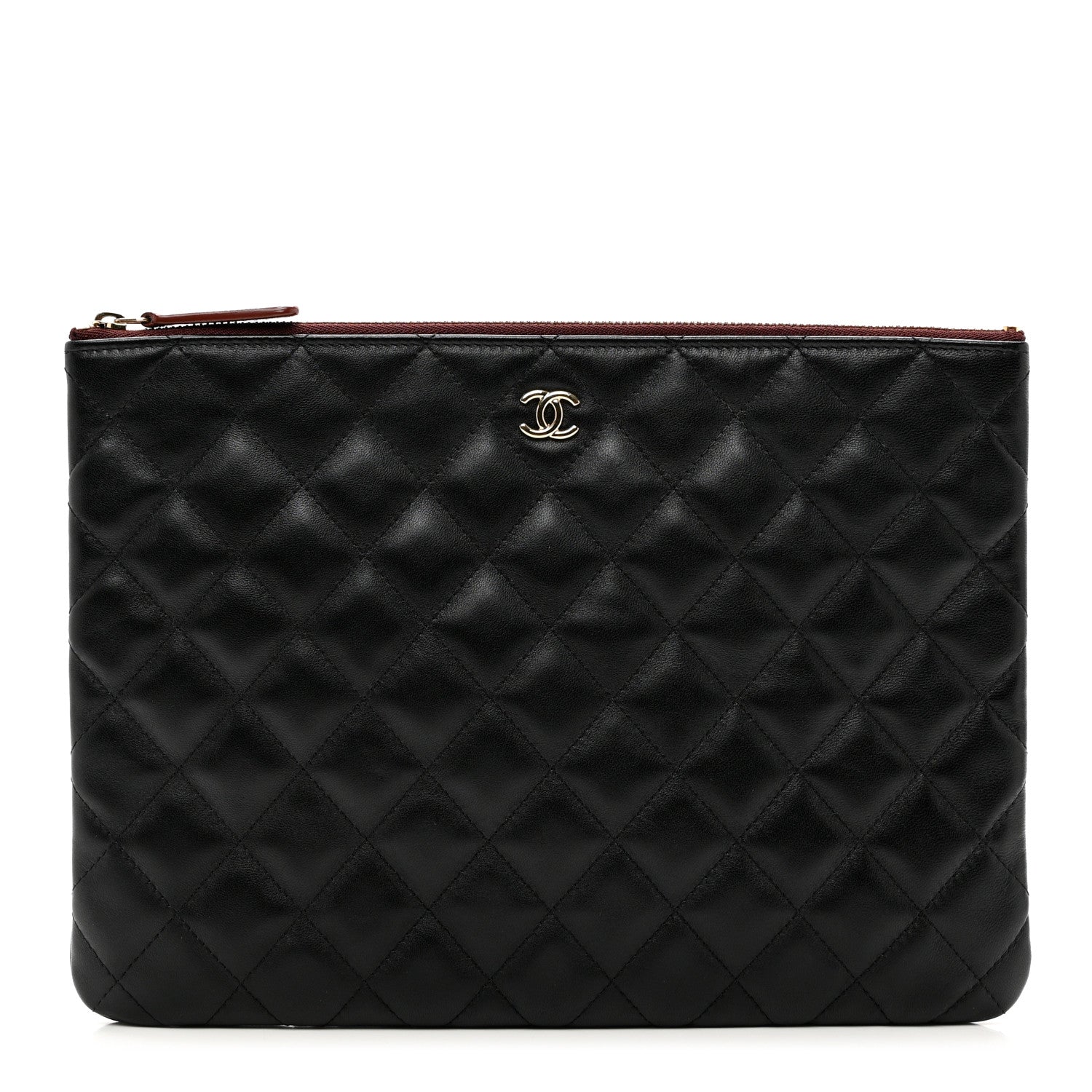 Chanel Lambskin Quilted Medium Cosmetic Case Black 1 of 10
