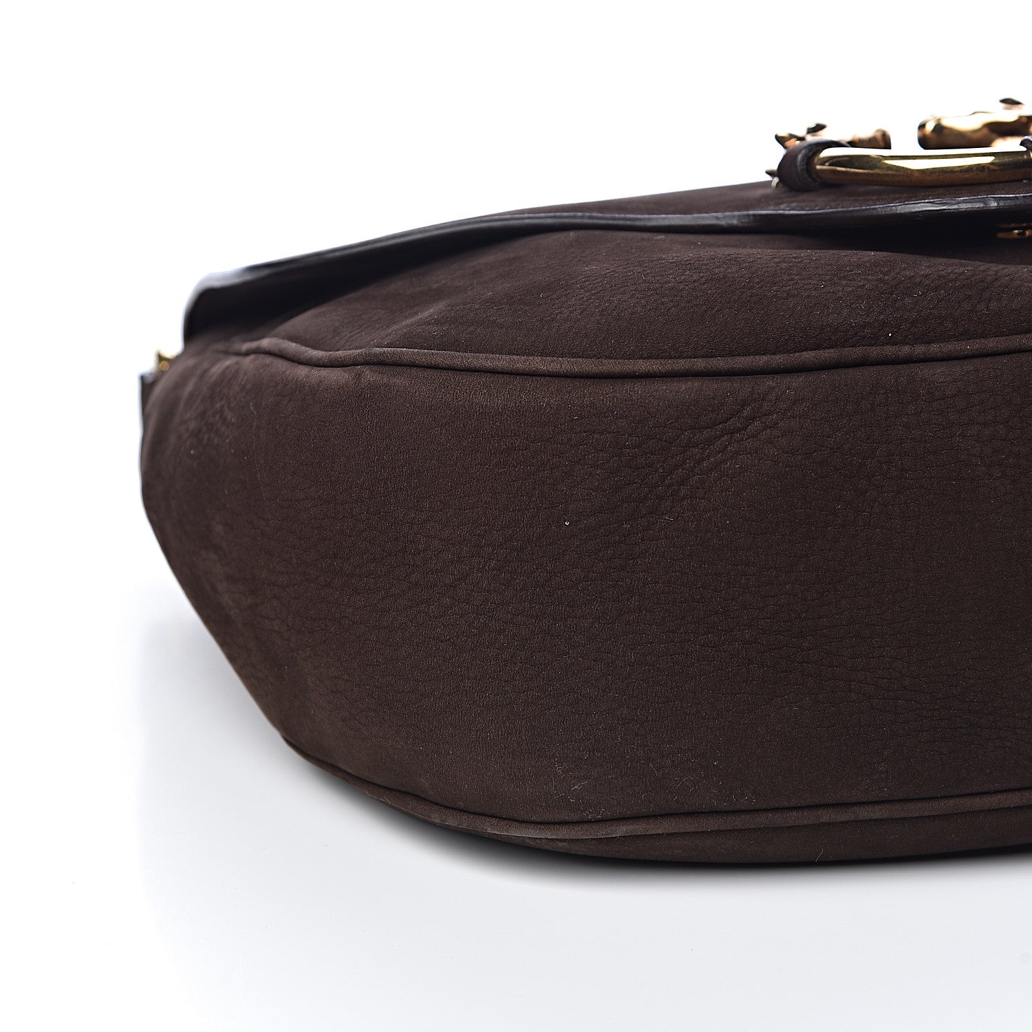 Gucci Nubuck Ribot Horse Heads Flap Bag Brown 13 of 15