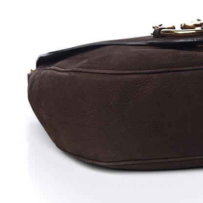 Gucci Nubuck Ribot Horse Heads Flap Bag Brown 13 of 15