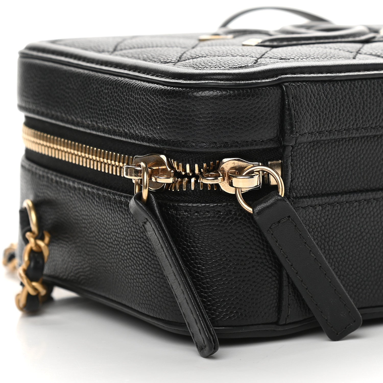 Chanel Caviar Quilted Small CC Filigree Vanity Case Black 8 of 9
