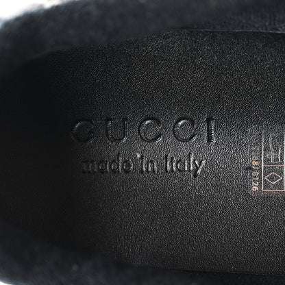 Gucci GG Supereme Monogram Miro Soft Calfskin Web Mens Screener Sneakers 8.5 Black Grey Sky 7 of 9