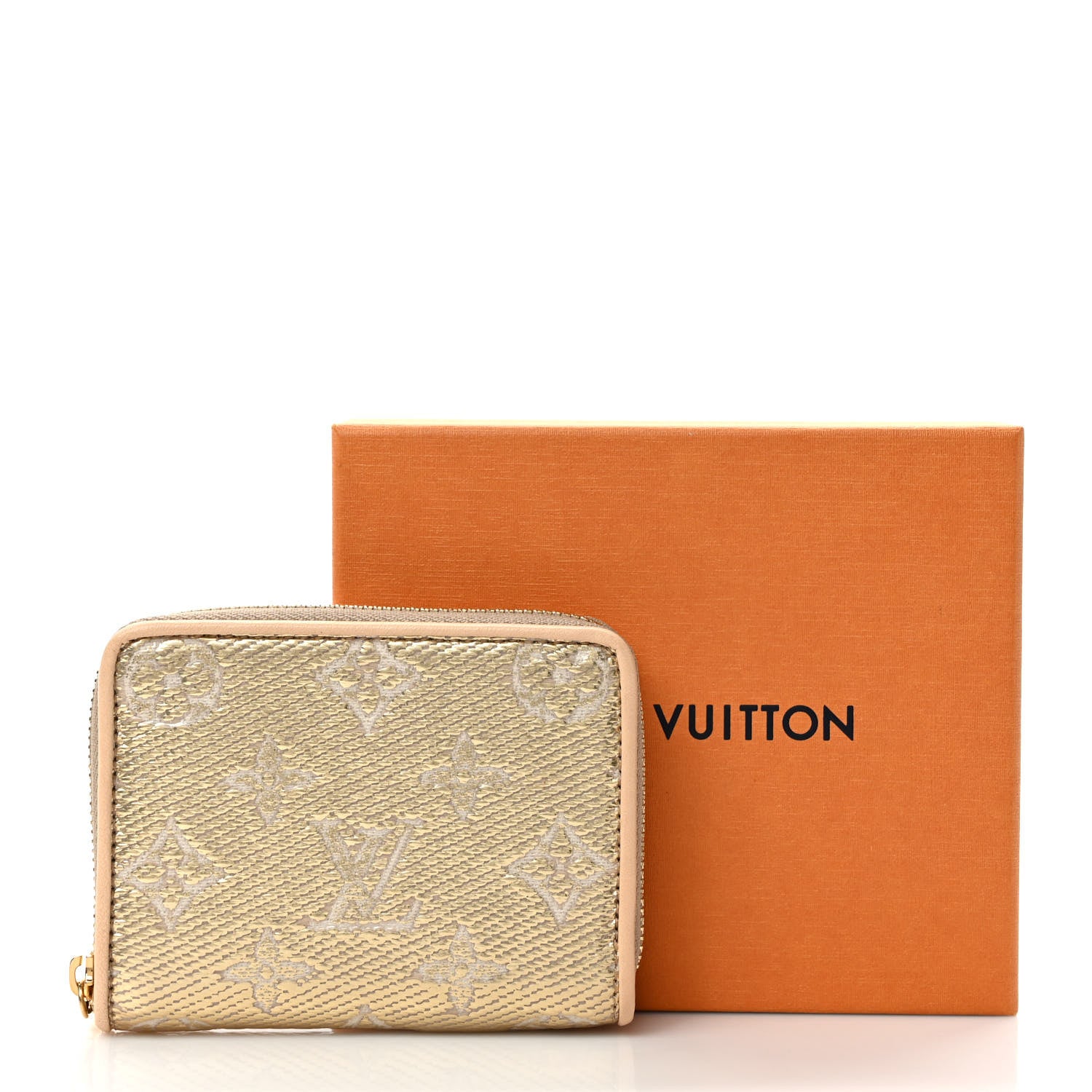 Louis Vuitton Lurex Jacquard Monogram Zippy Coin Purse Beige 7 of 7