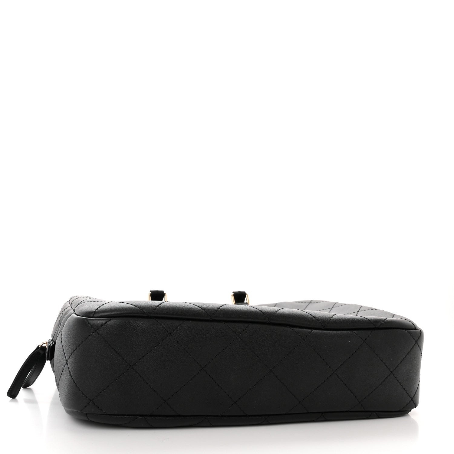 Chanel Calfskin Diamond Stitched Top Handle Bowling Bag Black 4 of 10