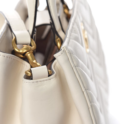 Gucci Calfskin Matelasse Small GG Marmont Tote White 13 of 16