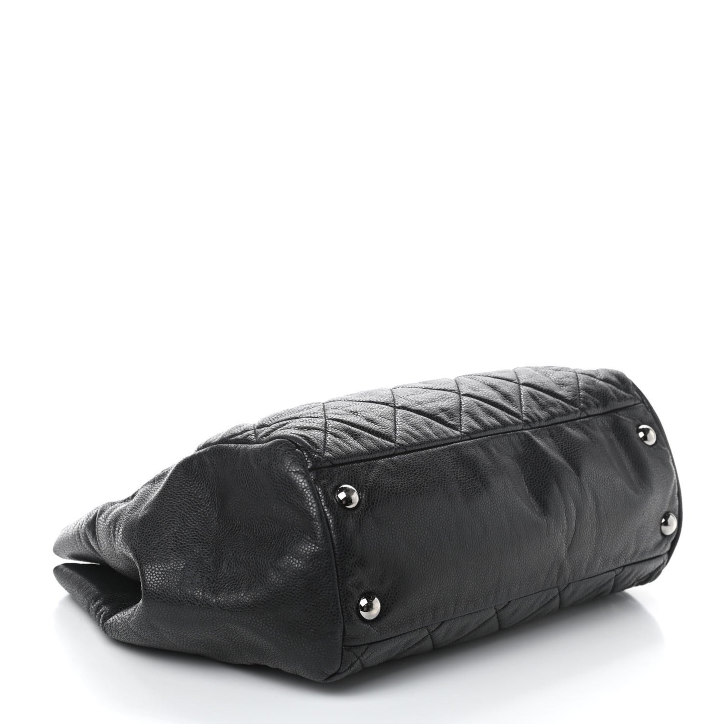 Soft Caviar Quilted Large Cells Tote Black