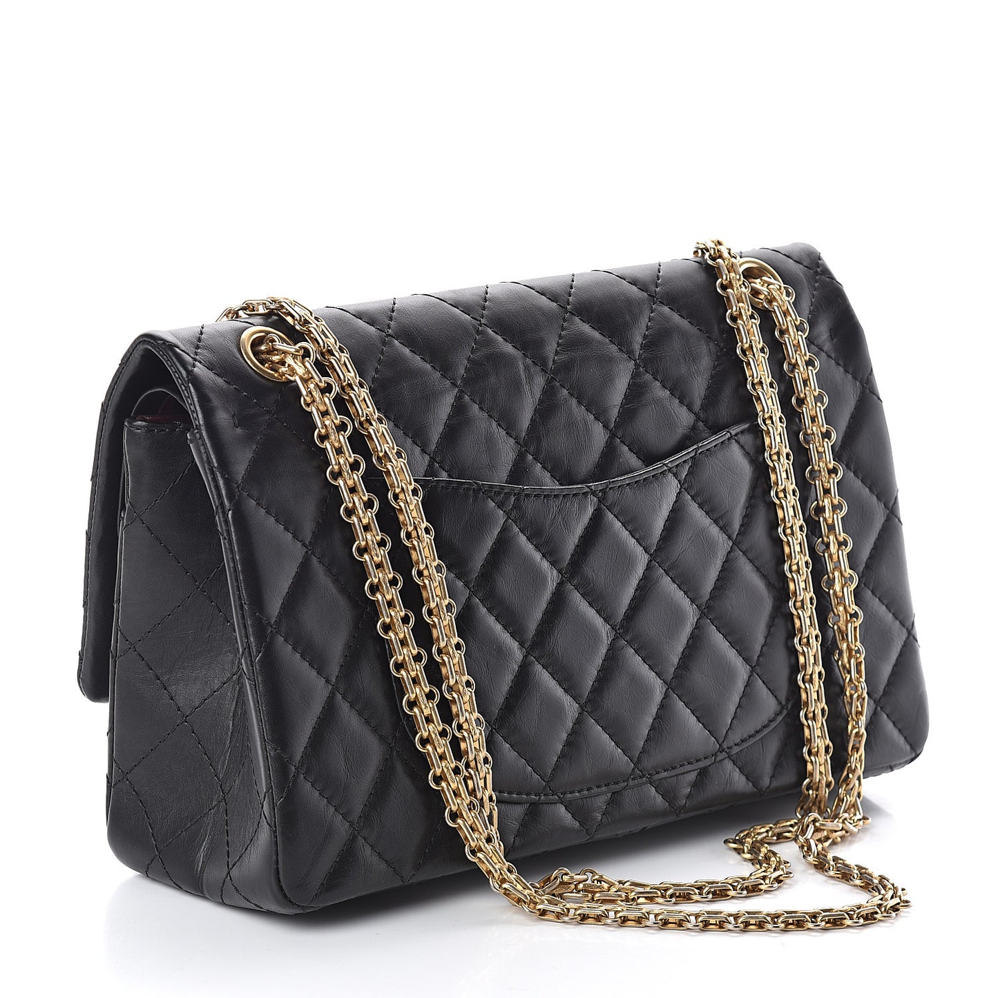 Aged Calfskin Quilted 2.55 Reissue 226 Flap Black