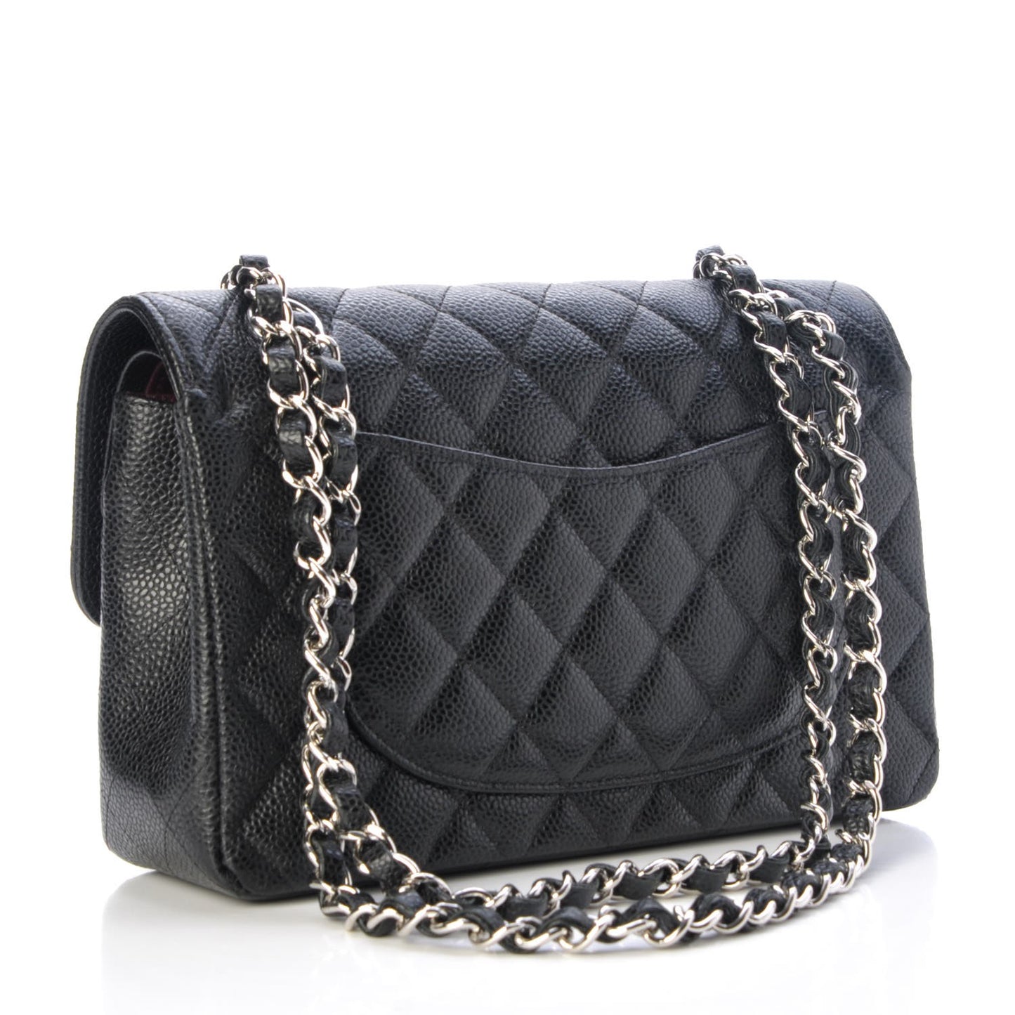Caviar Quilted Small Double Flap Black
