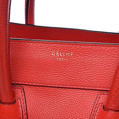 Celine Drummed Calfskin Mini Luggage Red 8 of 21