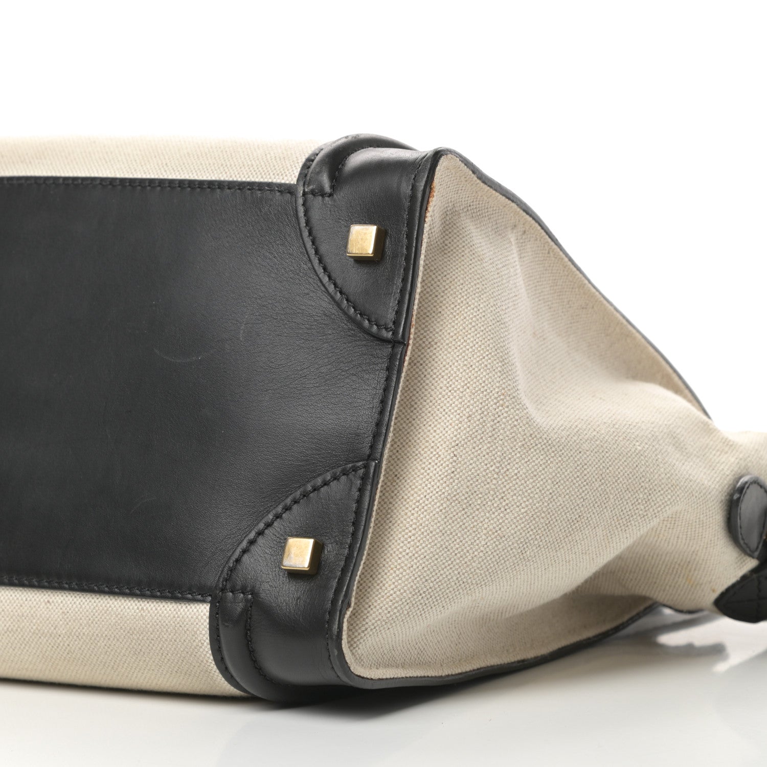 Celine Natural Canvas Smooth Calfskin Mini Luggage Cream 10 of 17