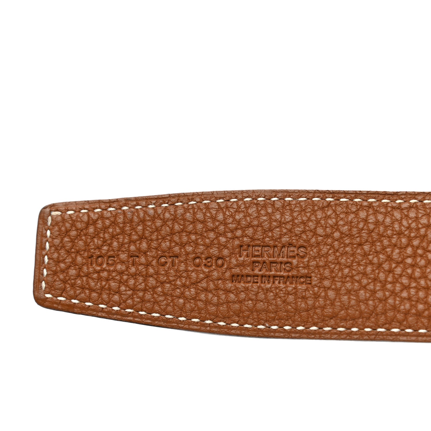 Hermes Box Togo 32mm Guilloche H Belt 105 Black Gold 3 of 8