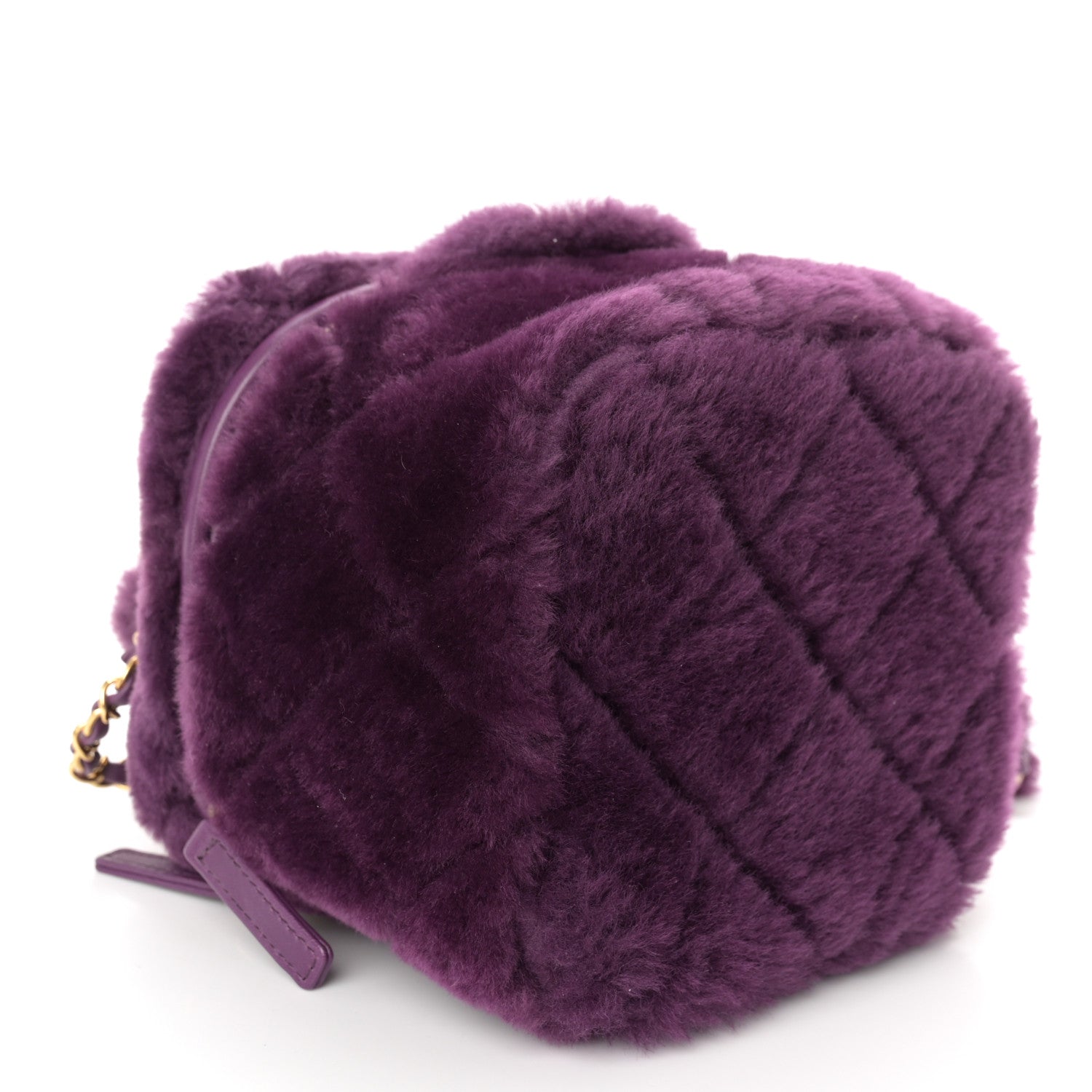 Chanel Shearling Lambskin Quilted Small Vanity Case Purple 5 of 12
