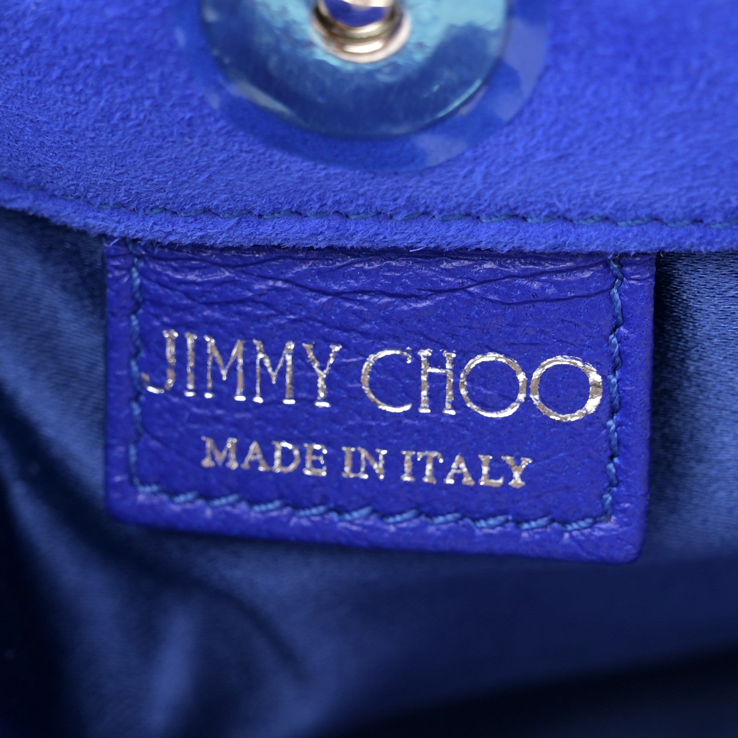 Jimmy Choo Suede Chandra Chain Clutch Blue 6 of 9