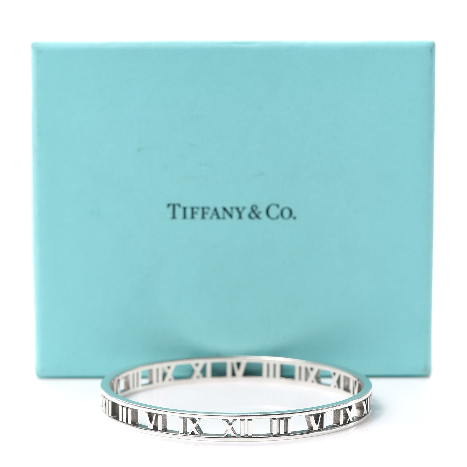 Tiffany Sterling Silver Narrow Atlas Open Bangle Bracelet 5 of 5