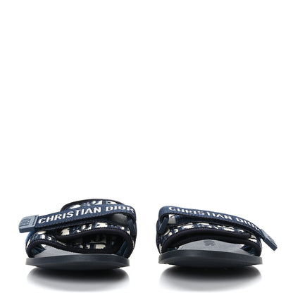 Christian Dior Nylon Oblique Dio(r)evolution Slide Sandals 40 Deep Blue 2 of 7