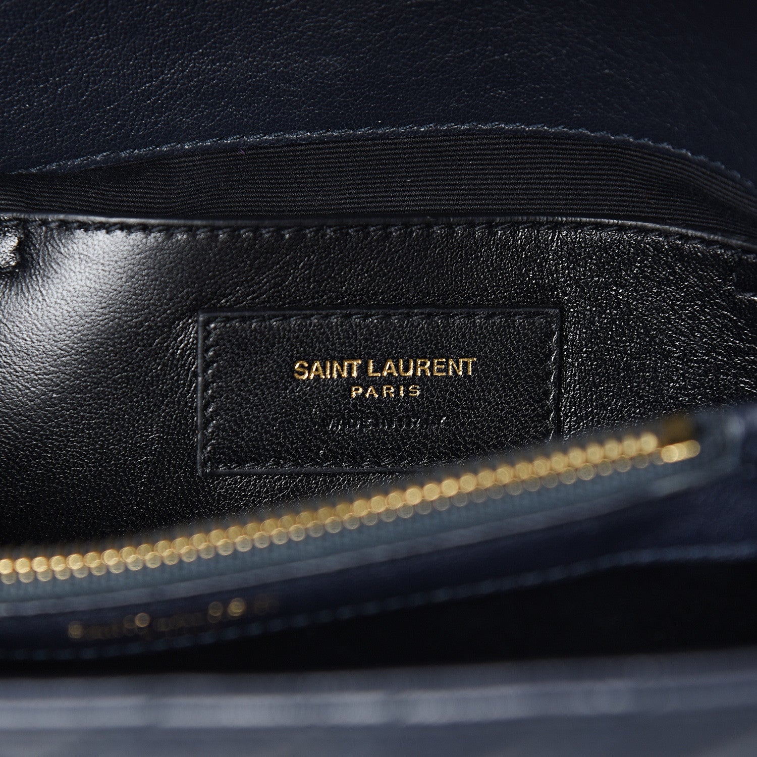 Saint Laurent Sheepskin Matelasse Chevron Monogram Medium College Bag Deep Marine 5 of 8