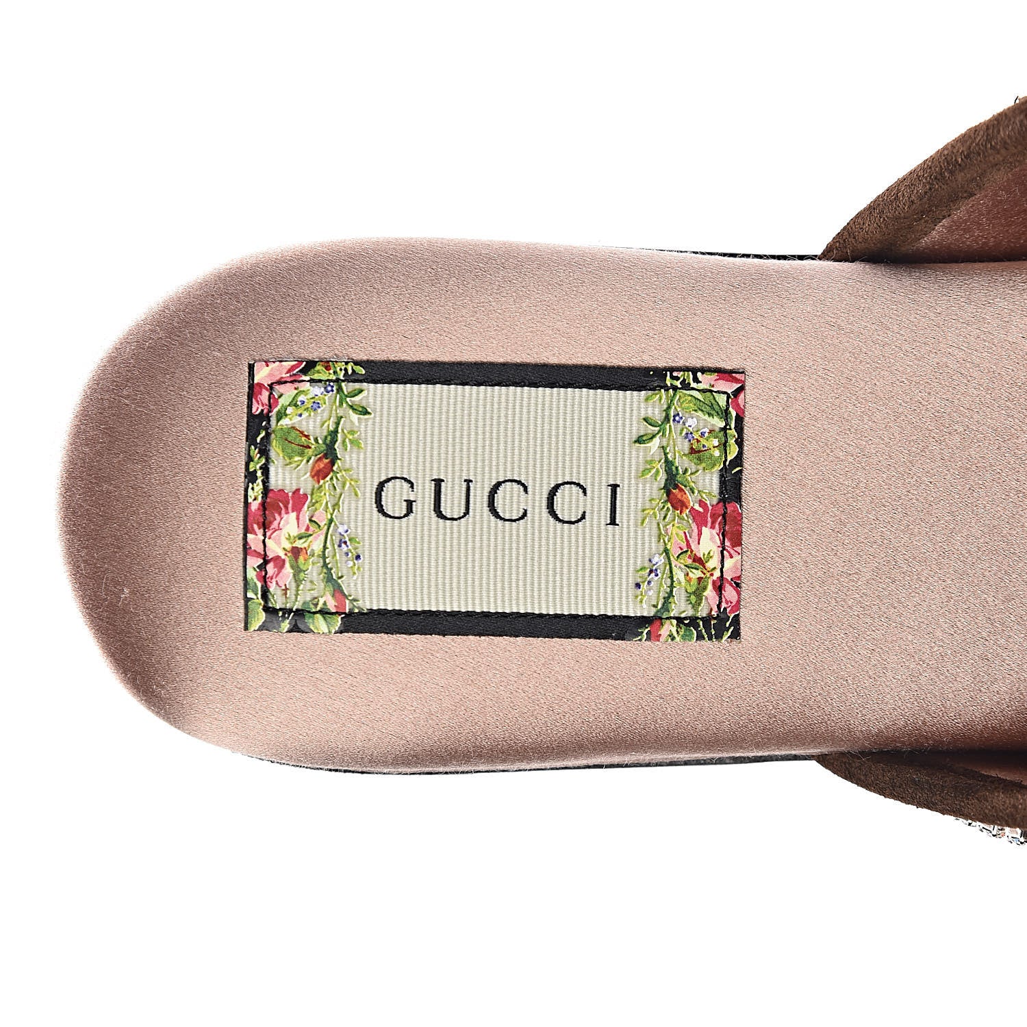 Gucci Velvet GG Monogram Crystal Womens Slippers 38 Avio Dusty Pink Vintage Cocoa 5 of 9