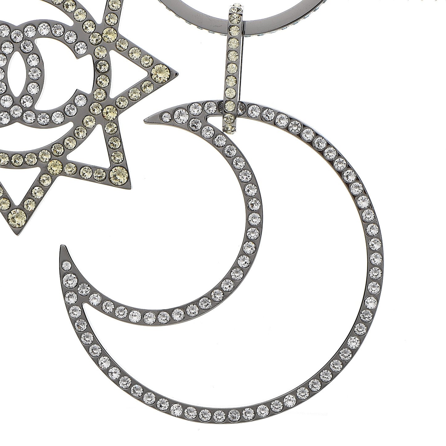 Ruthenium Crystal CC Star Moon Star Necklace