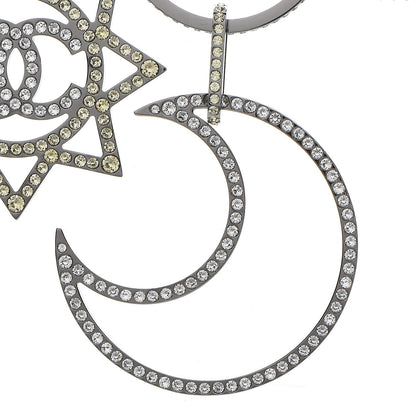 Chanel Ruthenium Crystal CC Star Moon Star Necklace 7 of 7