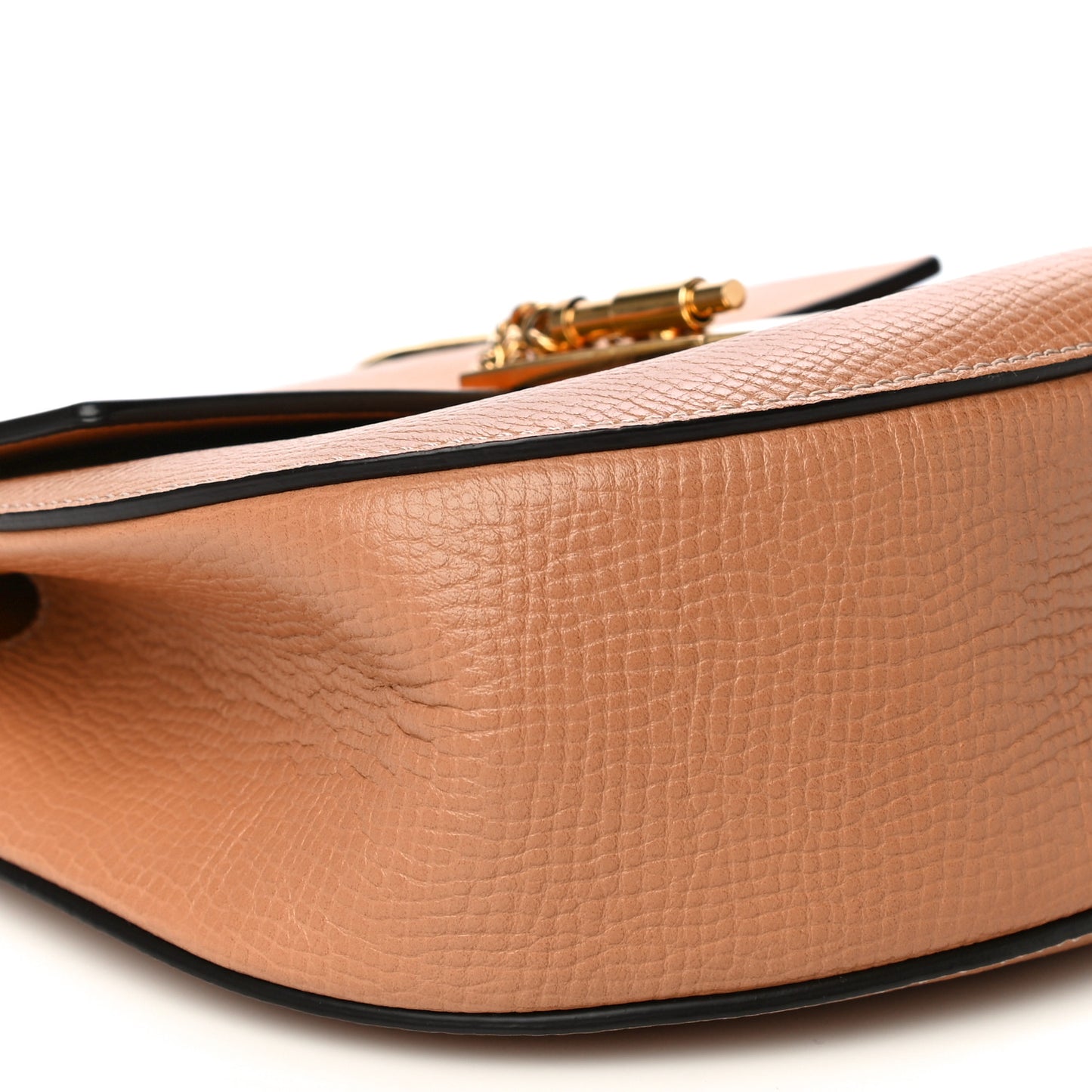 Grained Calfskin Lambskin Bi-Color Drew Shoulder Bag Wet Sand Sunflower