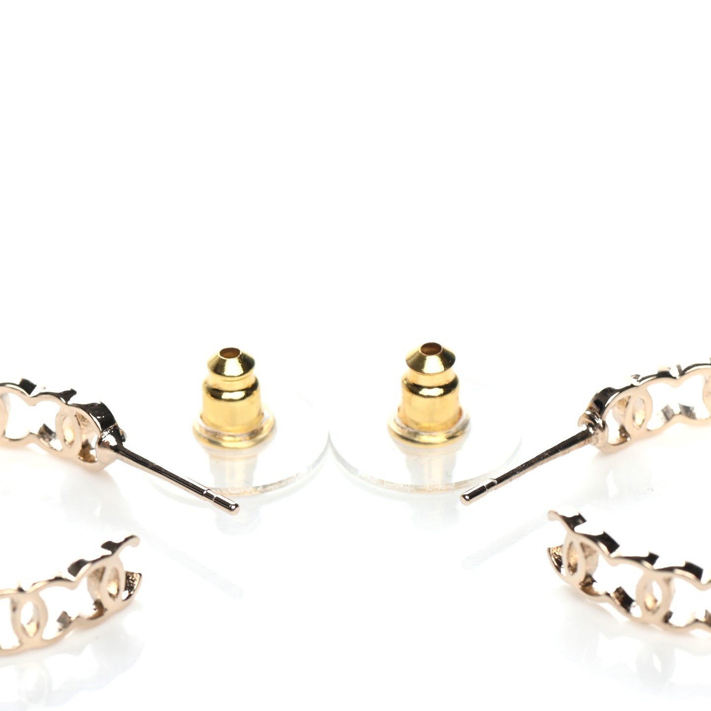 Metal CC Hoop Earrings Gold