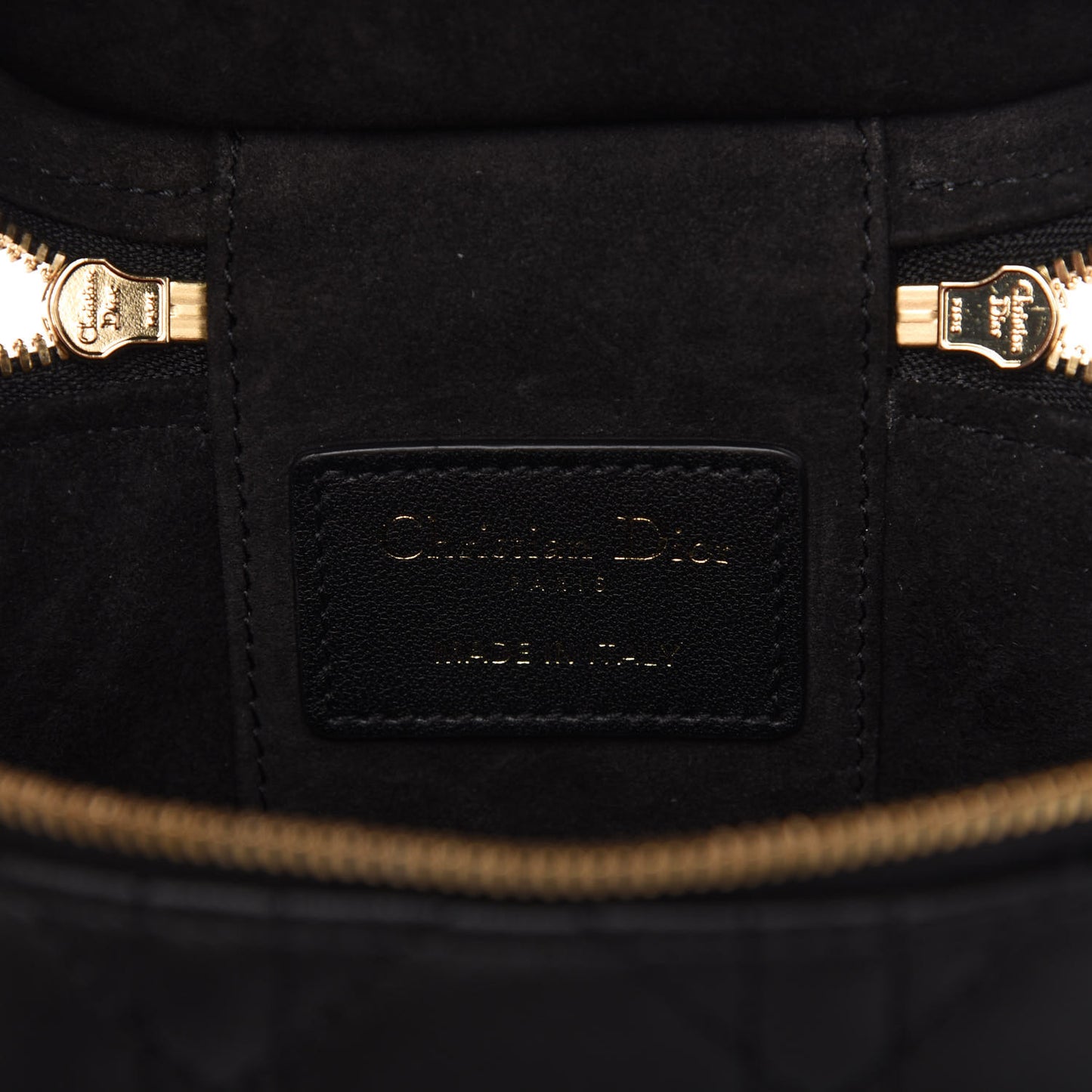 Lambskin Cannage Micro Lady Dior Vanity Case Black