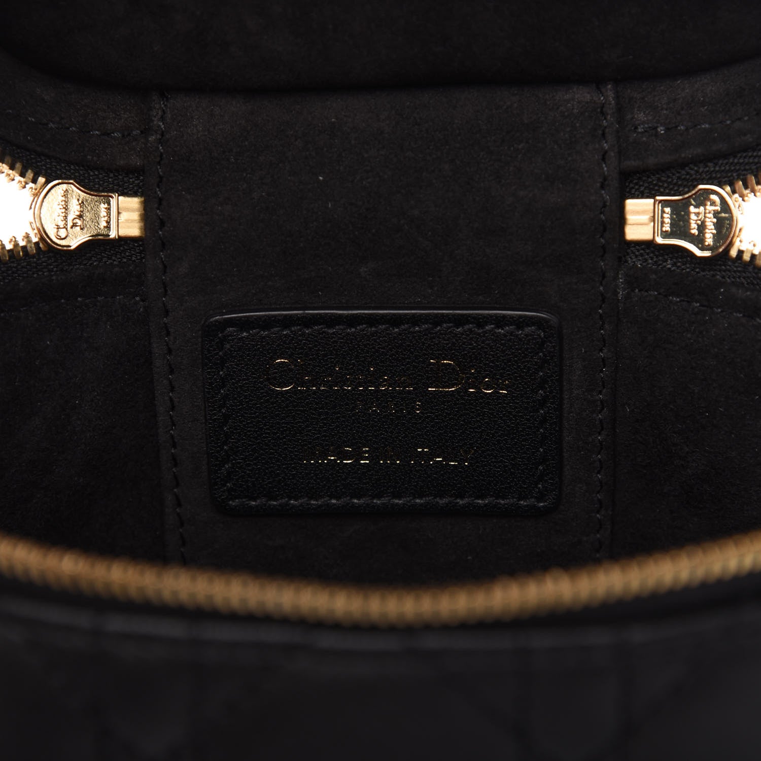 Christian Dior Lambskin Cannage Micro Lady Dior Vanity Case Black 8 of 9