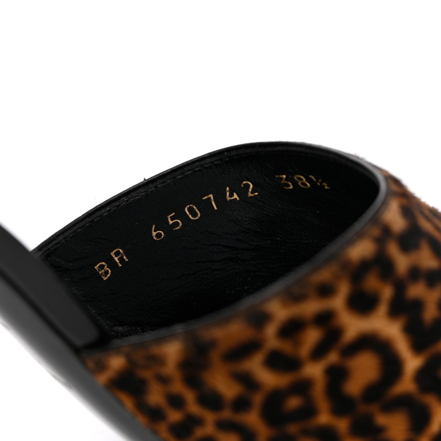 Saint Laurent Pony Hair Leopard Print Sexy 95mm Pumps 38.5 Natural Black 6 of 13