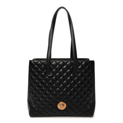 Versace Nappa Quilted Medusa Tote Black 1 of 13