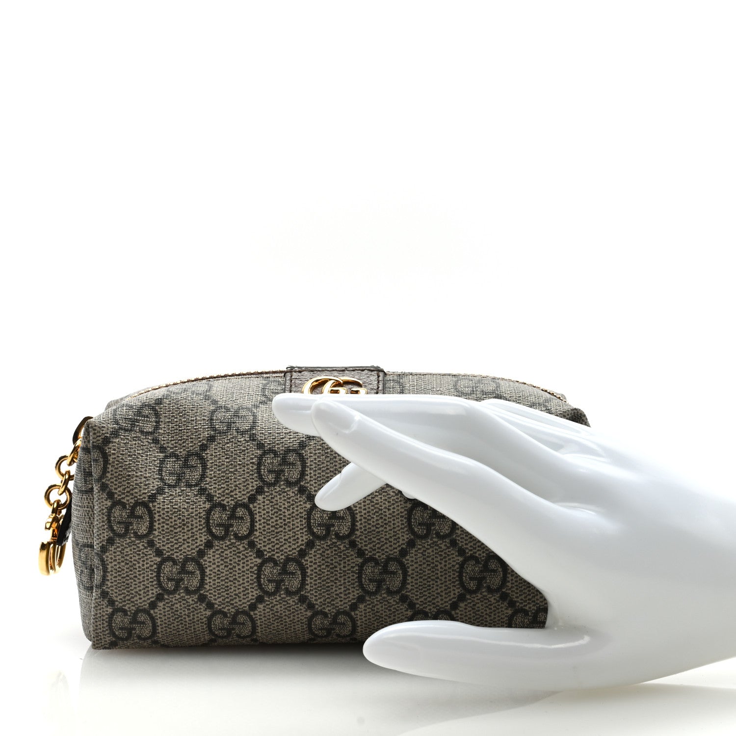 Gucci Soft GG Supreme Monogram Calfskin Small Ophidia Cosmetic Case Beige Ebony New Acero 2 of 7