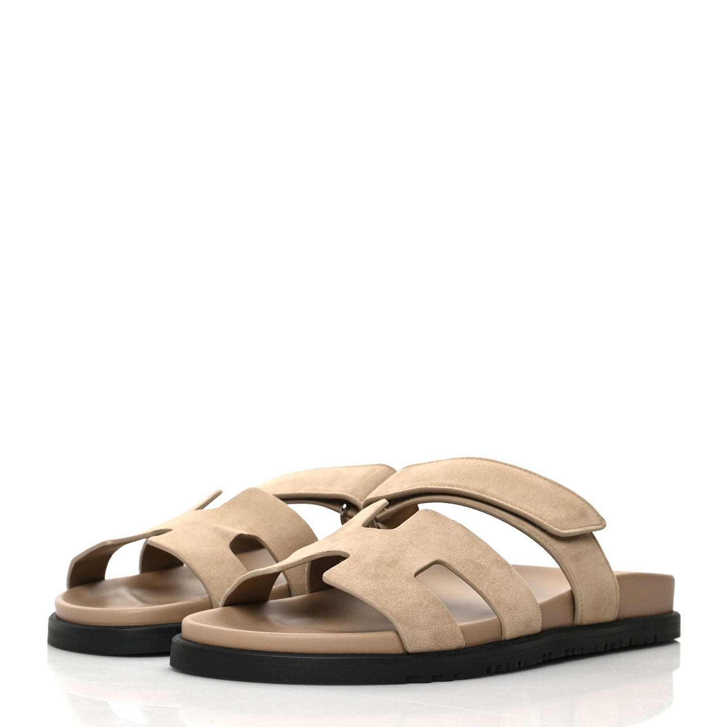 Suede Goatskin Womens Chypre Sandals 40 Beige Argile