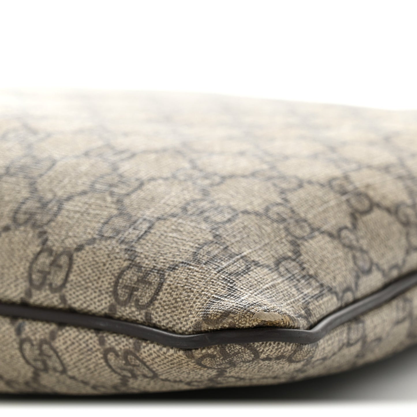 GG Supreme Monogram Medium Flat Messenger Bag Dark Brown
