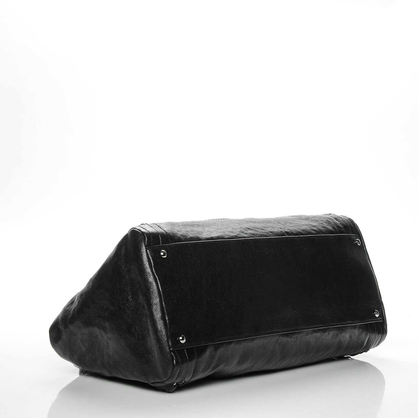 Glazed Caviar East West Modern Chain Tote Black