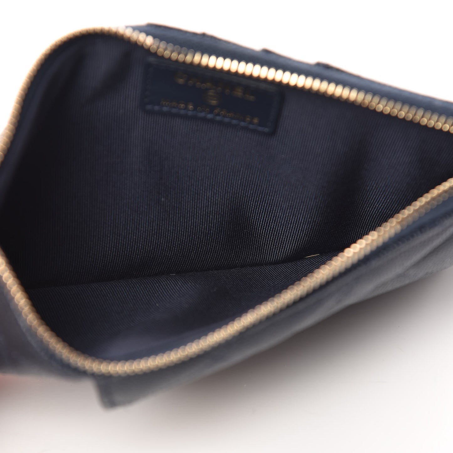 Caviar Quilted Classic Flat Wallet Pouch Navy
