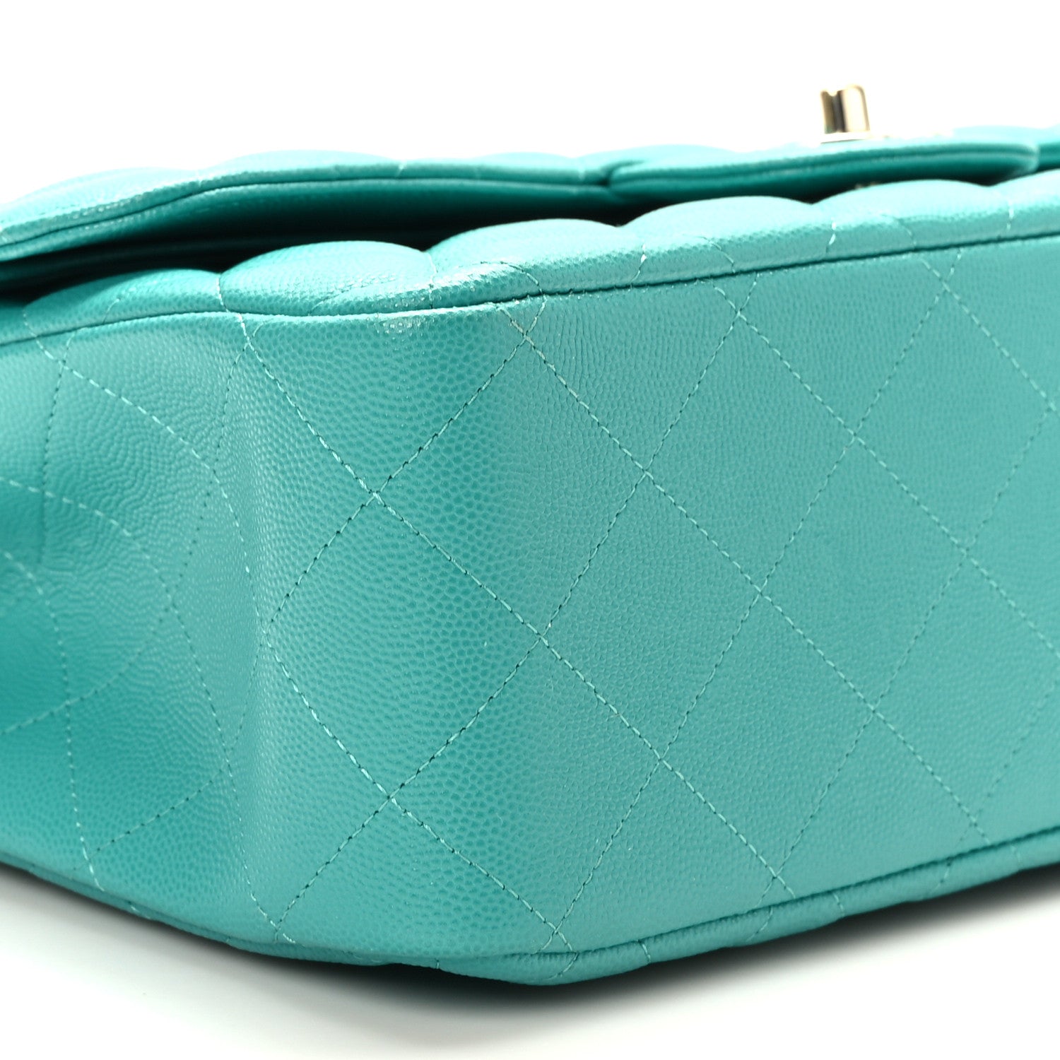 Chanel Caviar Quilted Jumbo Double Flap Turquoise 8 of 10