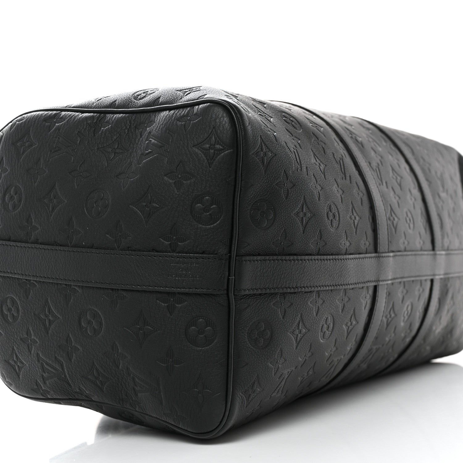 Louis Vuitton Calfskin Shadow Monogram Keepall Bandouliere 50 Black 7 of 9