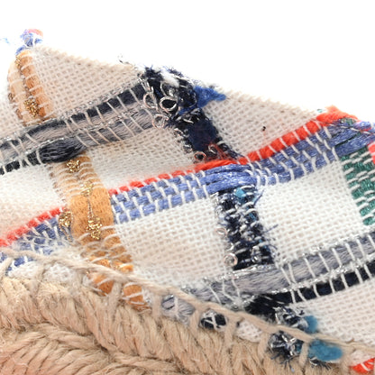 Chanel Tweed Grosgrain CC Espadrilles 36 White Blue Pink Green Black 9 of 17
