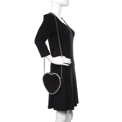 Stella McCartney Shaggy Deer Crystal Falabella Heart Crossbody Bag Black 2 of 9