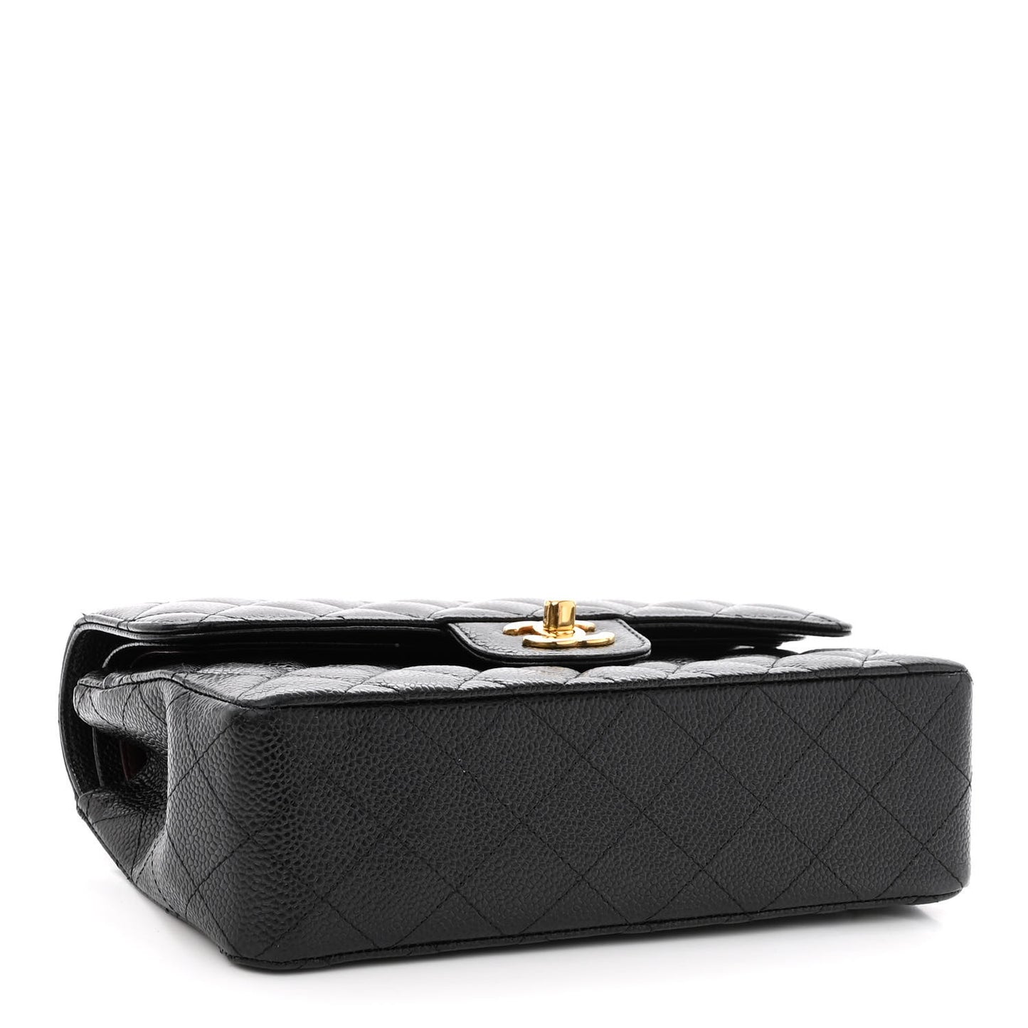 Caviar Quilted Small Double Flap Black