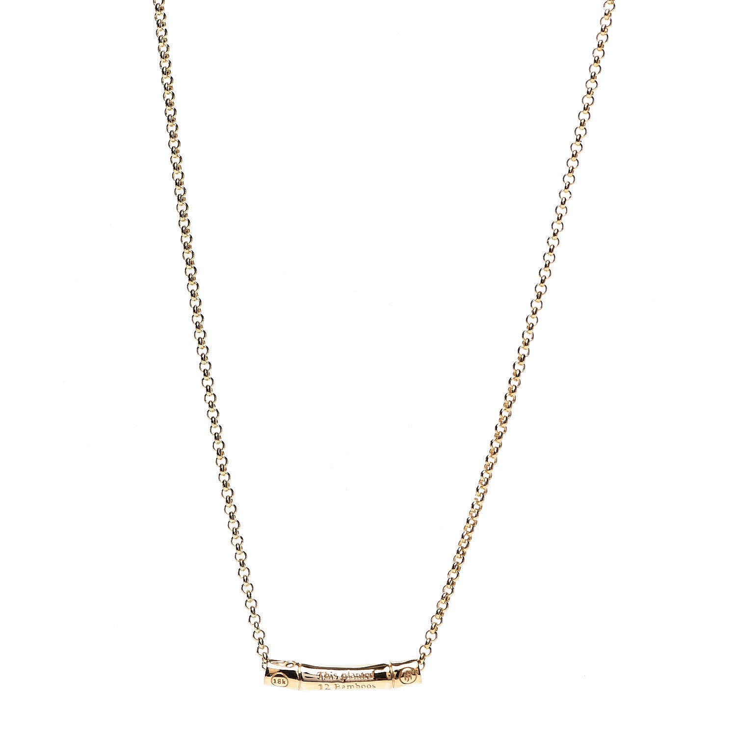 John Hardy 18K Yellow Gold Bamboo Slide Pendant Necklace 1 of 5