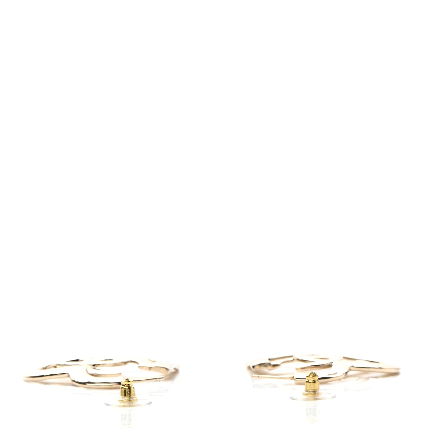 Metal CC Heart Coco In Love Hoop Earrings Gold
