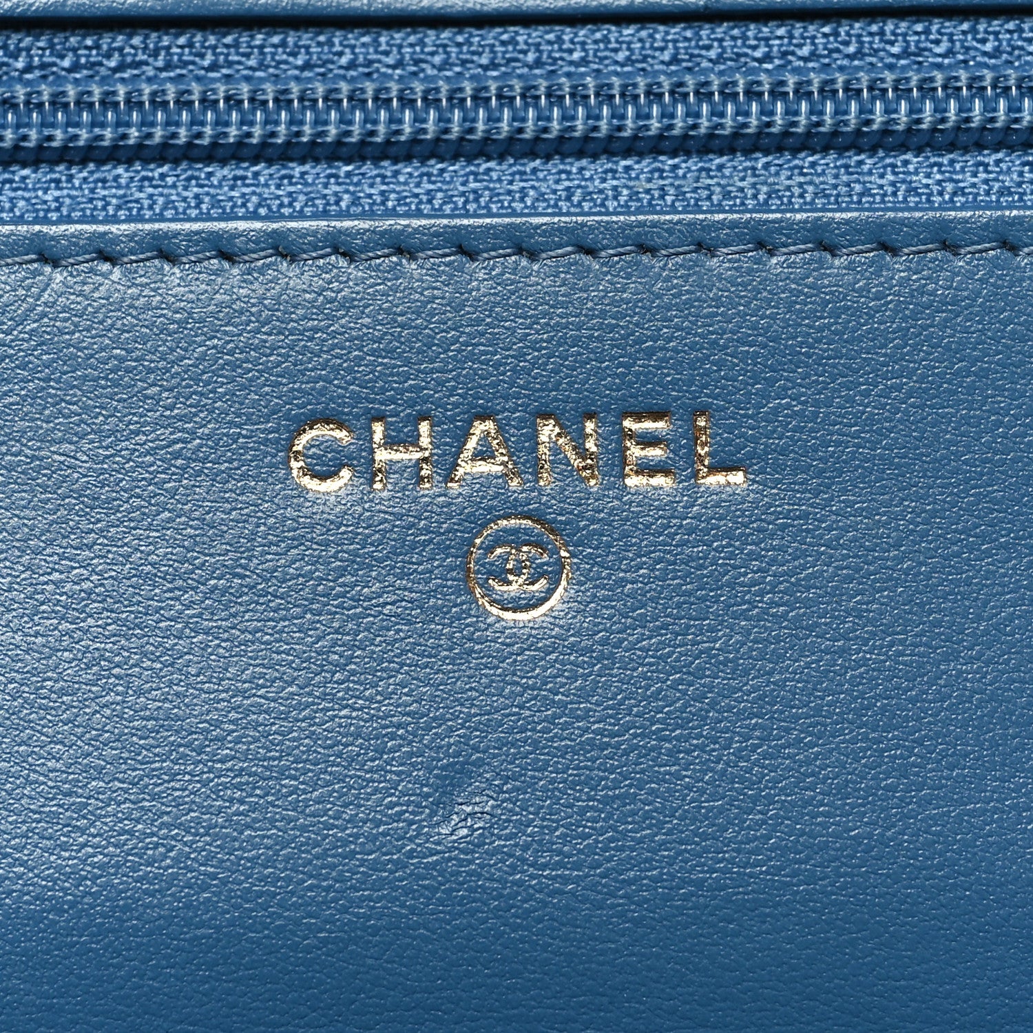 Chanel Denim Quilted CC Pearl Crush Wallet on Chain WOC Blue 6 of 14