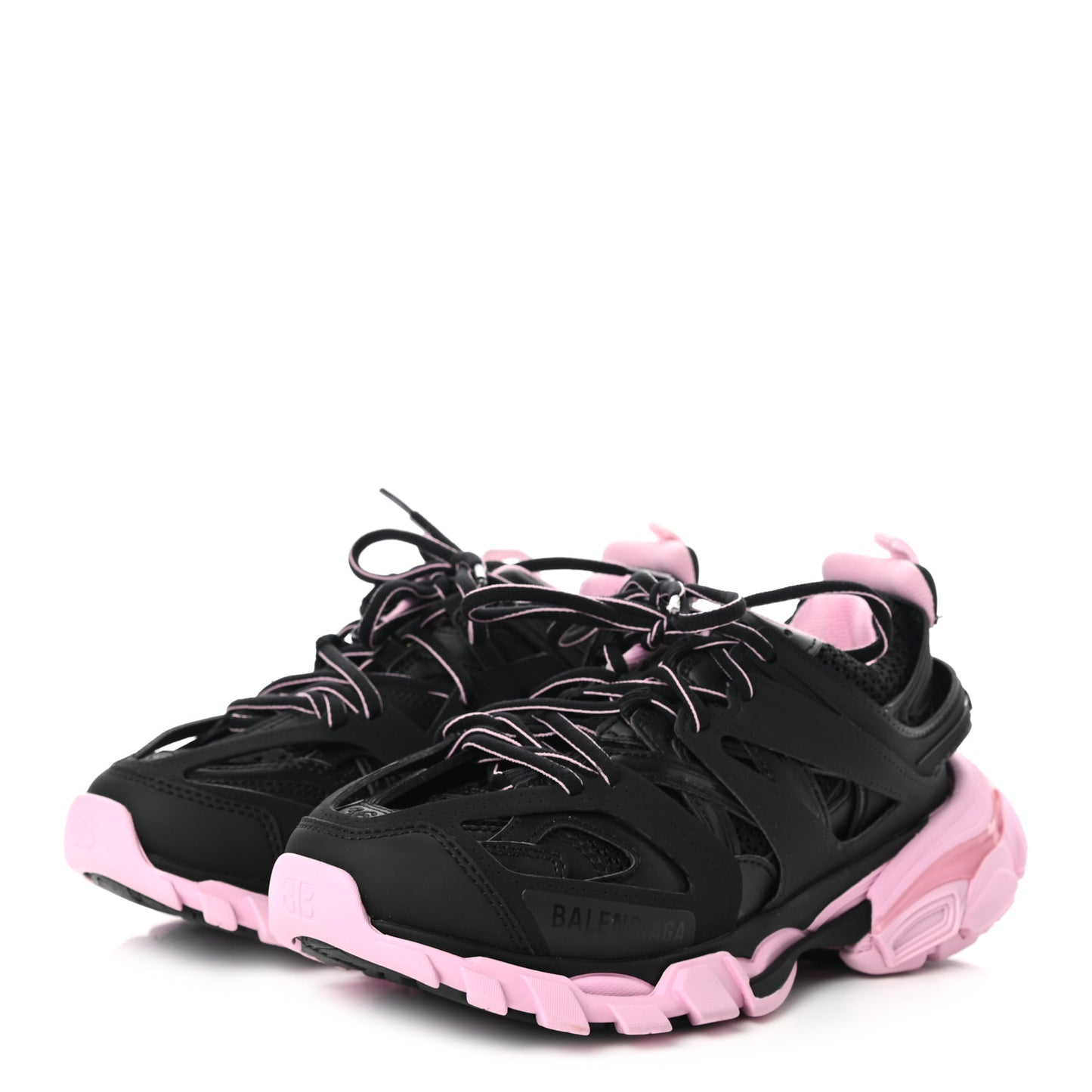 Mesh Nylon Bi-Color Womens Track Sneakers 36 Black Pink