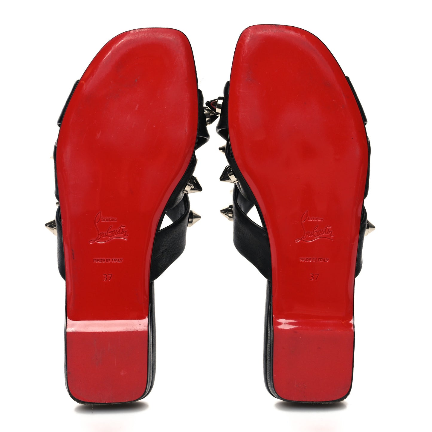 Calfskin Miss Spika Club Sandals 37 Black
