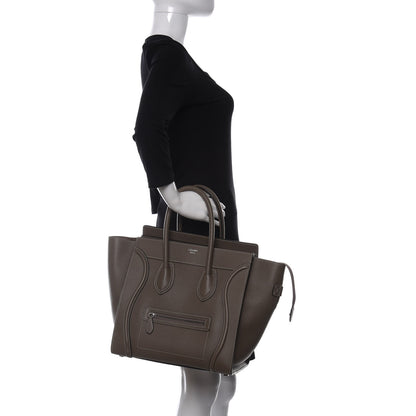 Celine Drummed Calfskin Mini Luggage Souris 2 of 11