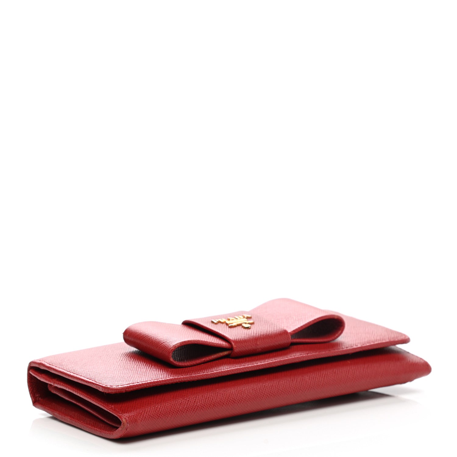 Prada Saffiano Fiocco Bow Continental Wallet Fuoco 4 of 13